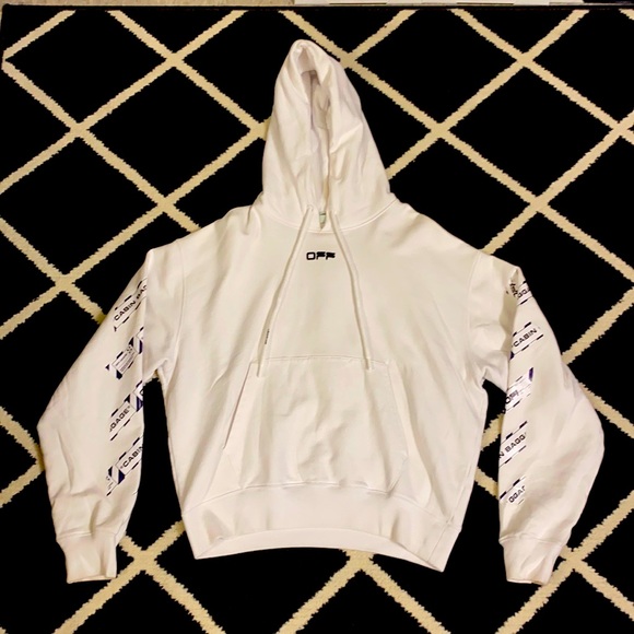 Selling Off-White “Airport Tape Arrows” hoodie in medium (Men's